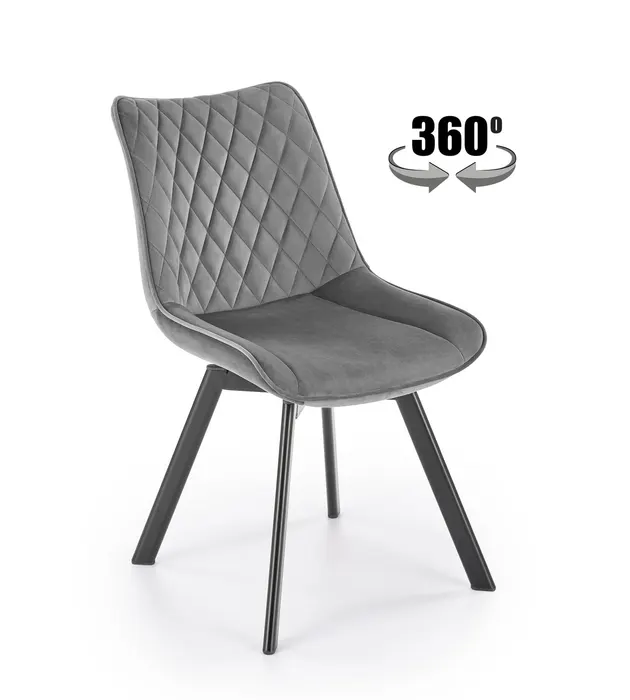 Трапезен стол K520 — черно / тъмносиво