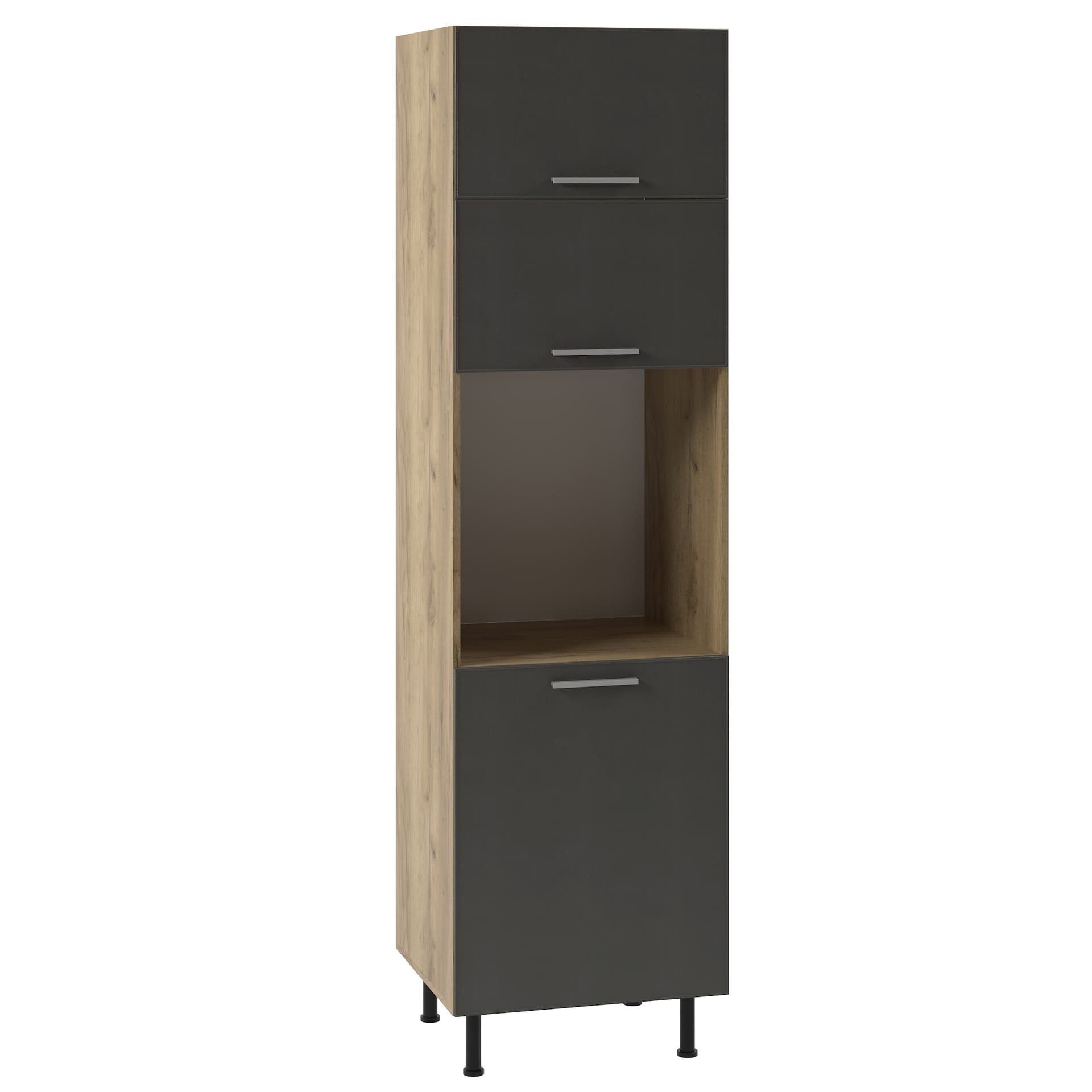 Кухненски шкаф SKY LOFT ШД 60/241 HK-S ЗА ФУРНА златен дъб крафт/сиво
