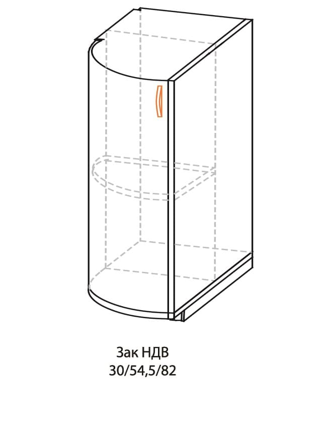 Кухненски шкаф PAULA ЗакНдв С ДЕСЕН ПЛОТ, бреза