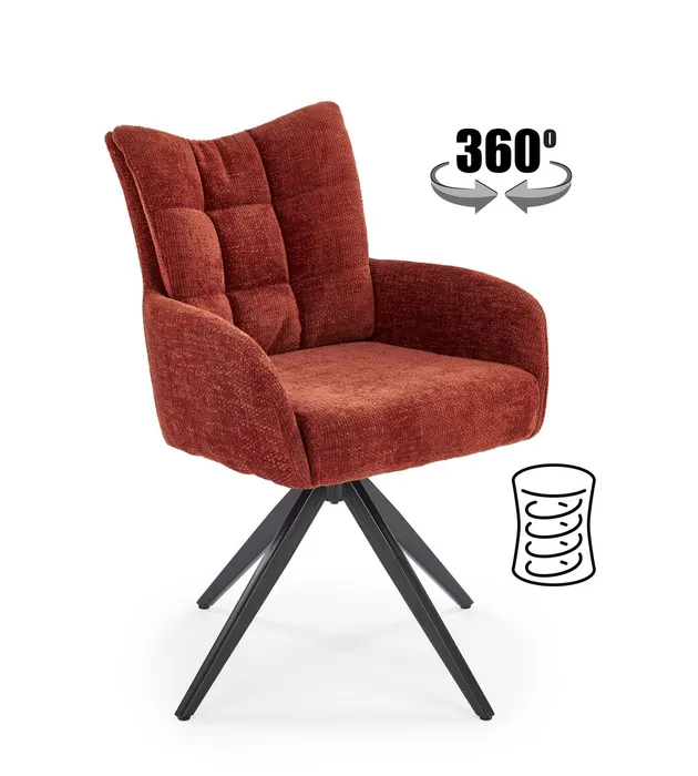 Трапезен стол K540 — канела / черно — снимка 1 от 19