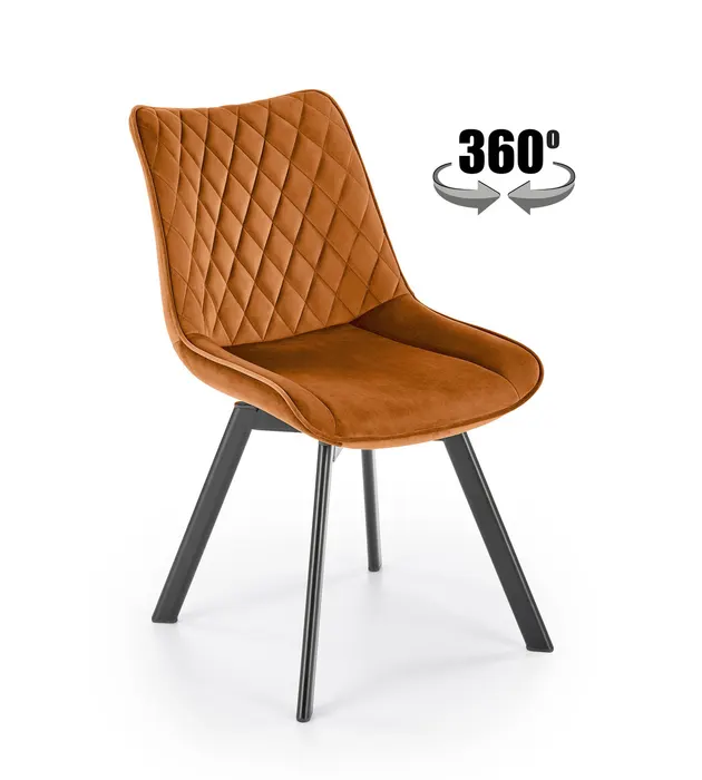 Трапезен стол K520 — канела / черно — снимка 1 от 15