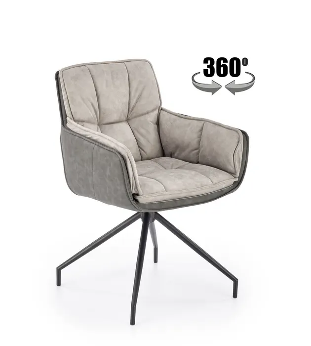 Трапезен стол K523 — сиво / тъмносиво — снимка 1 от 23