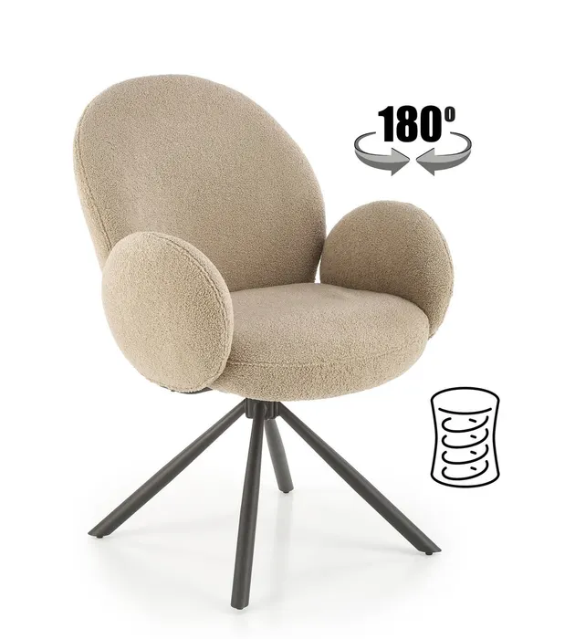 Трапезен стол K498 — бежово — снимка 1 от 18