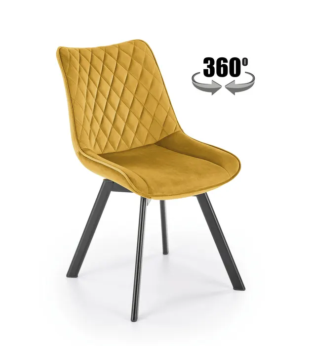 Трапезен стол K520 — горчица / черно — снимка 1 от 15