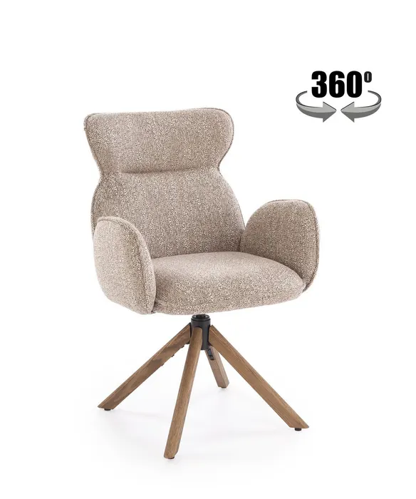 Трапезен стол K585 — орех / бежово — снимка 1 от 13