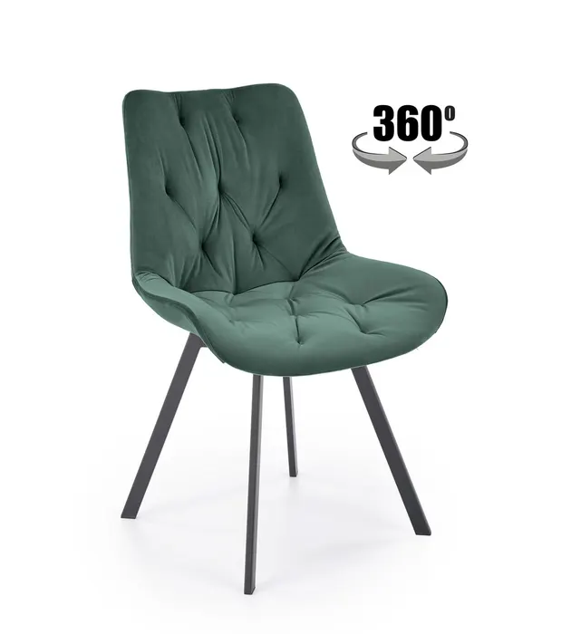 Трапезен стол K519 — тъмнозелено — снимка 1 от 11