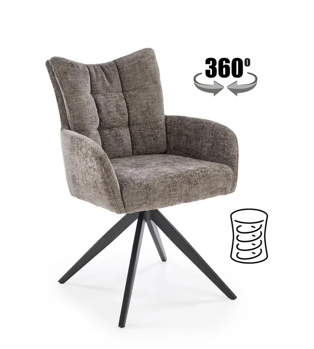 Трапезен стол K540 — черно / сиво — снимка 1 от 12