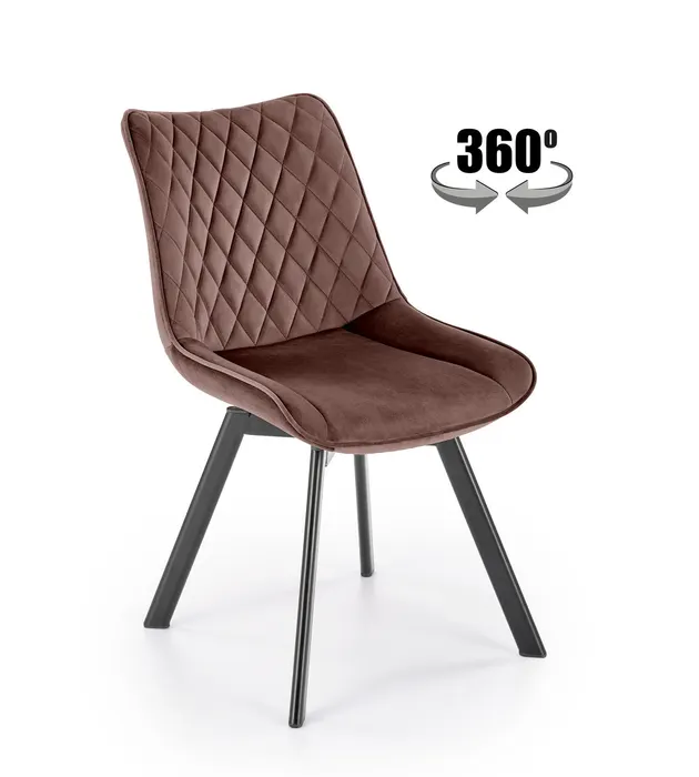Трапезен стол K520 — черно / мока — снимка 1 от 15