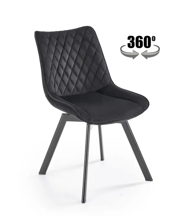 Трапезен стол K520 — черно — снимка 1 от 15