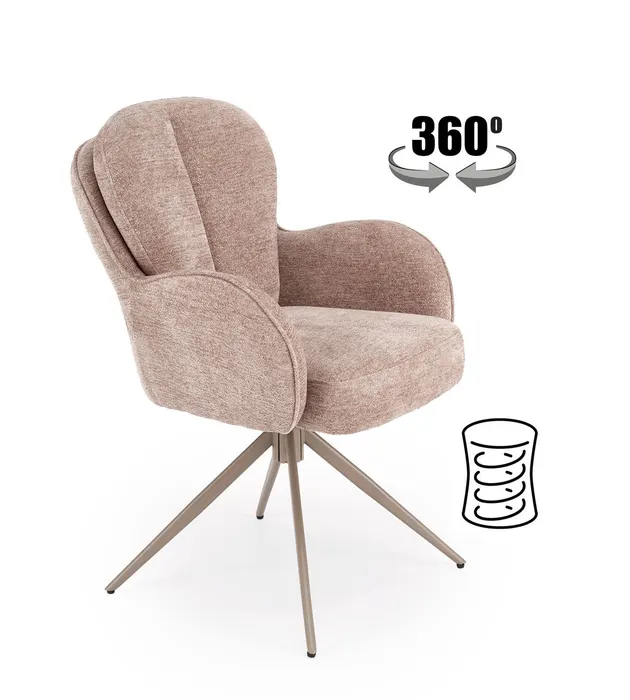 Трапезен стол K592 CS — тъмнобежово / кашмир — снимка 1 от 17