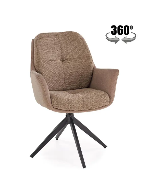 Трапезен стол K591 — кафяво — снимка 1 от 19