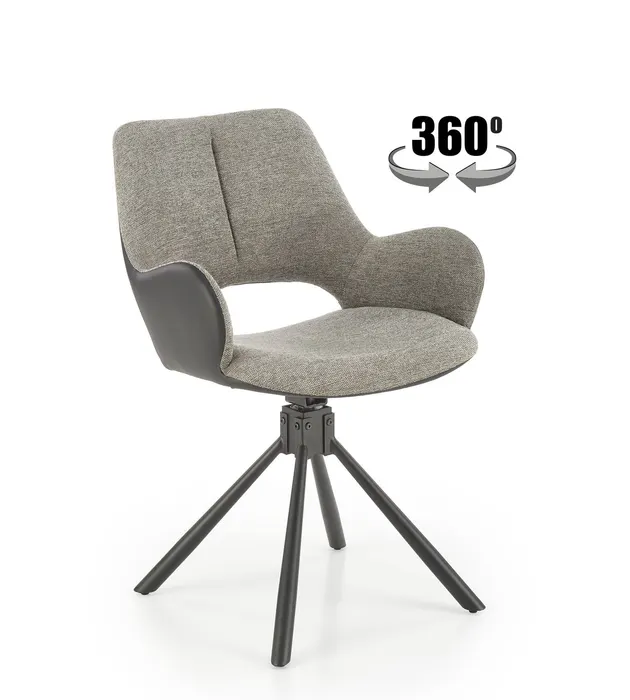 Трапезен стол K494 — сиво / черно
